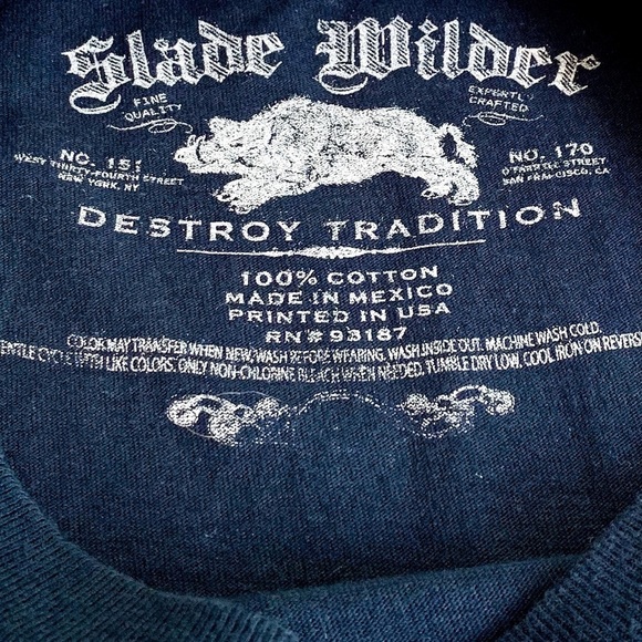 Men’s Slade Wilder Navy/White Graphic T-shirt L - Picture 4 of 6